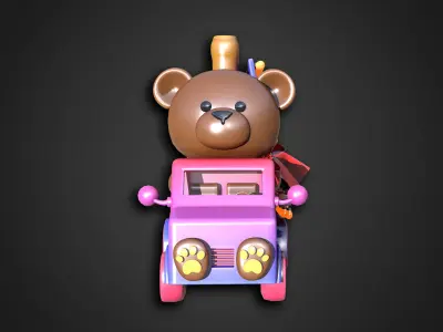 Asset - Cartoons - Food RedWine Car 3D model