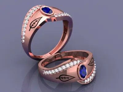 LEAF RING 3D print model