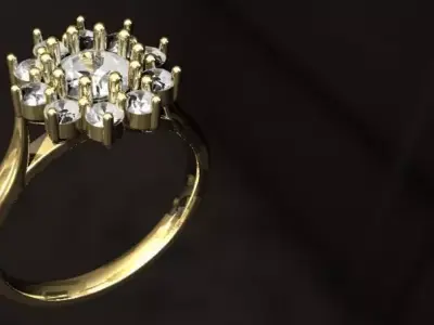 flower hailo ring 3D print model