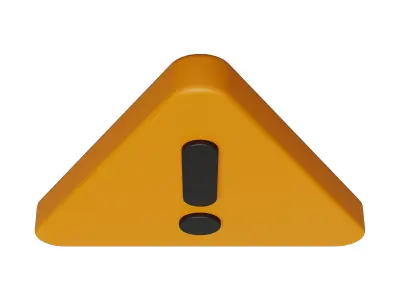 Warning sign Low-poly 3D model