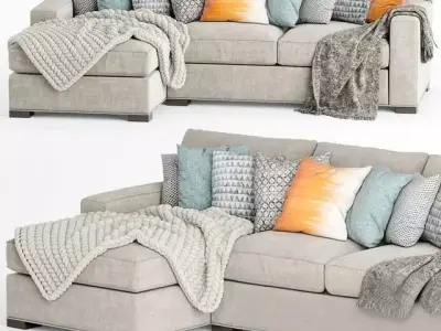 Crate and Barrel Axis II Sofa 2011 High-Quality 3D Model 3D model