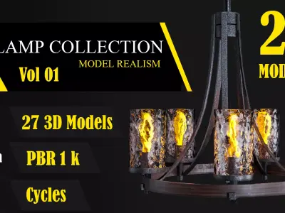 COLLECTION LAMP-CHANDELIER VOL01 3D model