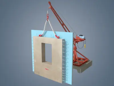 small crane Low-poly 3D model