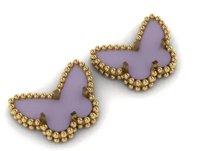 Vancleef Sweet Butterflies earstuds Printable File 3D print model