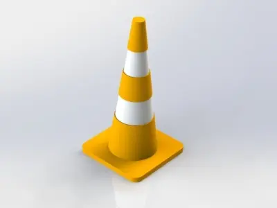 Traffic cones and easel 3D print model