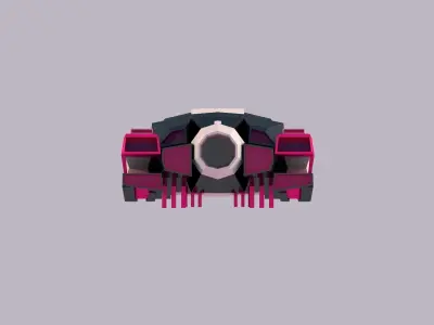 Cyber Car Low-poly 3D model