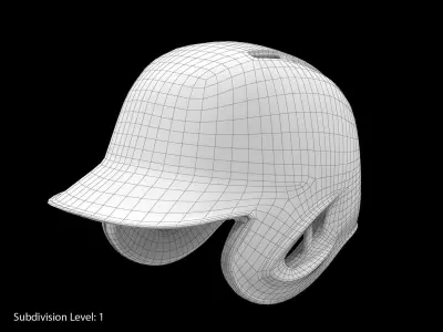 Baseball Helmet Black Two Sided Generic Low-poly 3D model