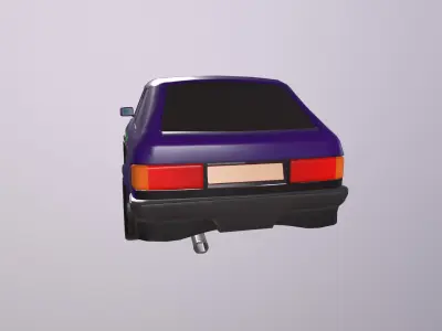 Gameready stylized car Handpainted Lowpoly Low-poly 3D model