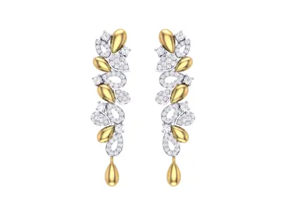 Women Earrings STL OBJ FBX Renders Details 3D print model