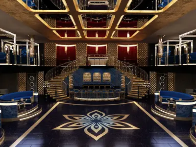 Luxury nightclub bar interior design 3D model