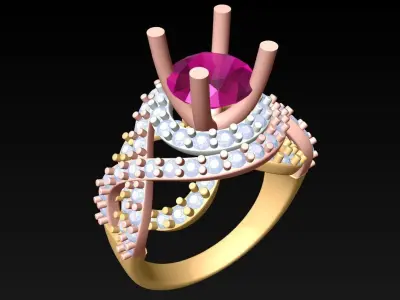 Diamond Ring - Womens Rings - N492902 3D print model