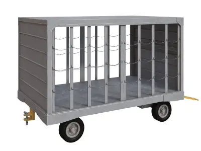 Airport Closed Baggage Trailer 3D model