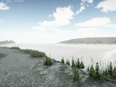 Lake Road Low-poly 3D model