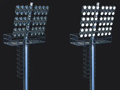 Stadium Light Tower Low-poly 3D model