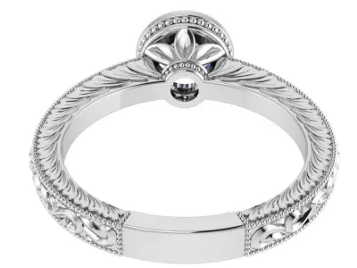 Round Bezel Setting Engraving Ring 1744 3D print model