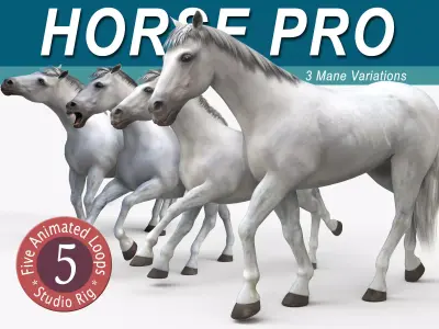 Horse PRO - White 3D model