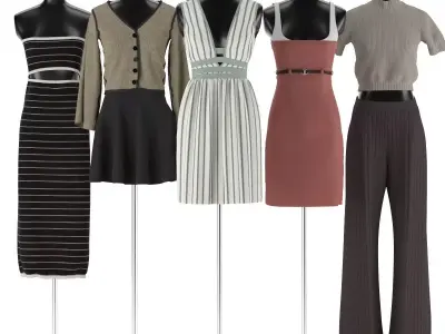 Mannequin Set Vol 021 Low-poly 3D model