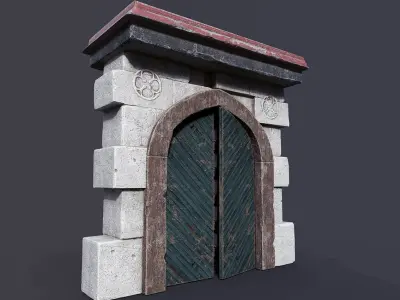 Castle gate Low-poly 3D model