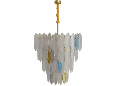 Glass chandelier Lampatron Rissa-b with 15 led lamps 3D model