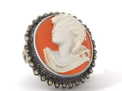 Vintage Cameo Brooch model pack Low-poly 3D model