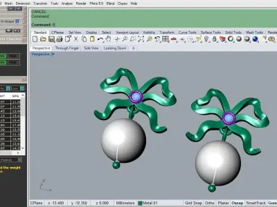 knot pearl earring 3D print model