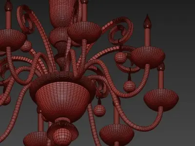 Decorative Solid Brass Flemish Chandelier 3D model