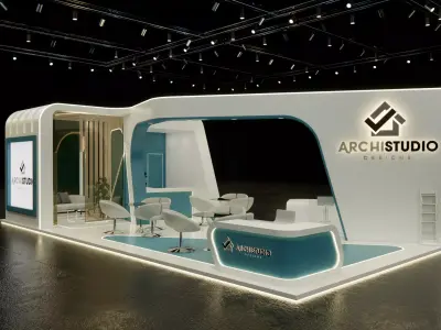 Exhibition booth design 3D model 12m x 6m 3D model