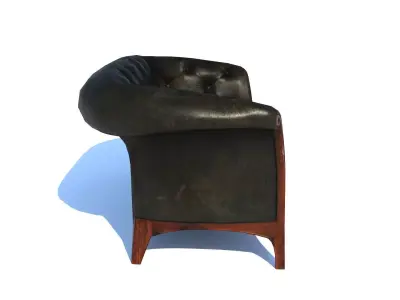 Classic Leather Sofa 3D Model Low-poly 3D model