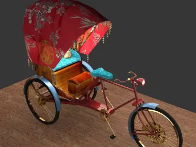 Chinese rickshaw   3D model