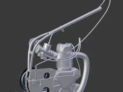 Speedway bike engine 3D model