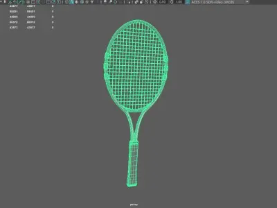 racket Low-poly 3D model