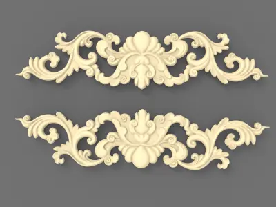 Floral Wood Carving for Furniture 3D model