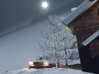 Winter Snow House Low-poly 3D model