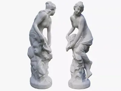 Sculpture Antique Woman Low-poly 3D model