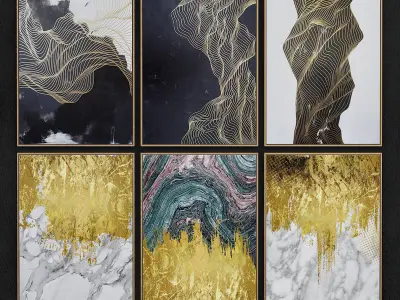 Frame Collection 10 pieces 3d model Low-poly 3D model