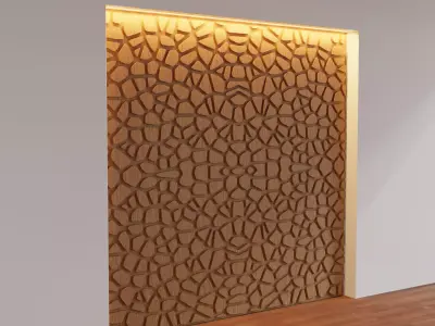 Decorative Wooden Wall Model 1 3D model