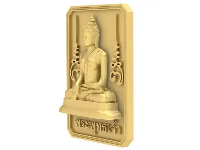 Luxury Rectangular Buddha Plaque Pendant  3762 3D print model