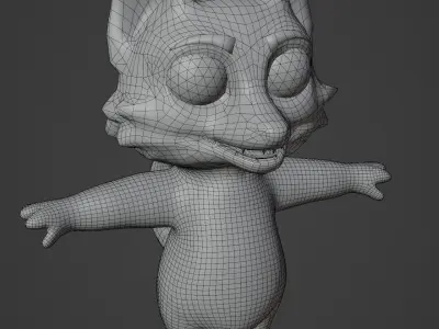 Cartoon Fox Rigged 3D Models Low-poly 3D model