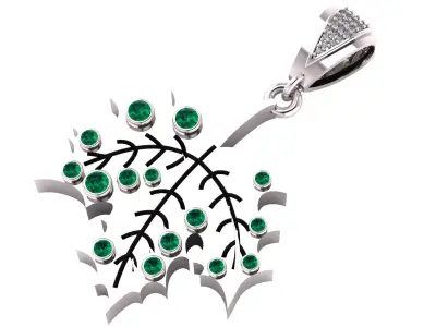 Emerald Leaf Pendant 3D print model