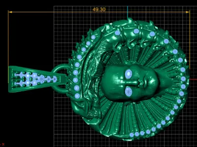  luxury face pendant 3D print model