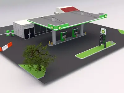 BP Gas Station 3D model