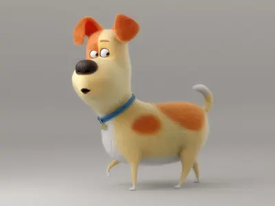 Cartoon Dog Rigged 3D model
