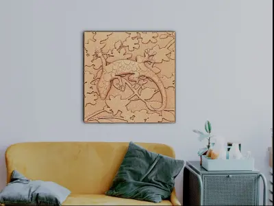 The lizard live in the canopy 3D print model