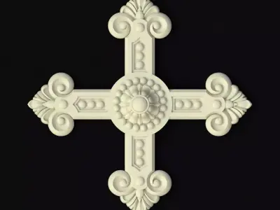Central decor ornament for furniture 3D model 85
