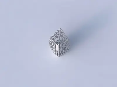 Vase double arc rectangle with cracked organic lattice  3D print model