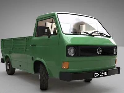 VOLKSWAGEN TRANSPORTER T3 PICKUP - 1979 3D model