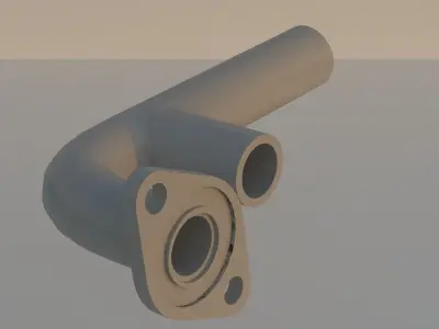 Two-end pipe Low-poly 3D model