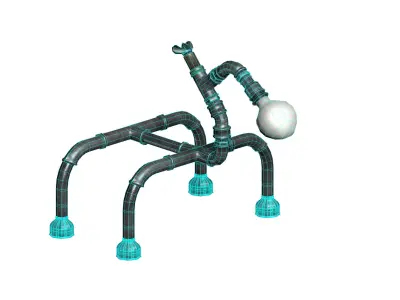Metal pipe decorative lamp Low-poly 3D model