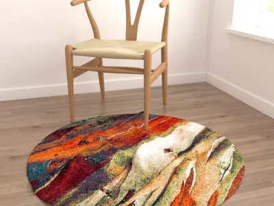 Round Rug Set 99 3D model