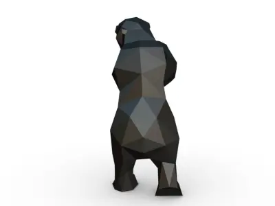 bear low poly 3D print model